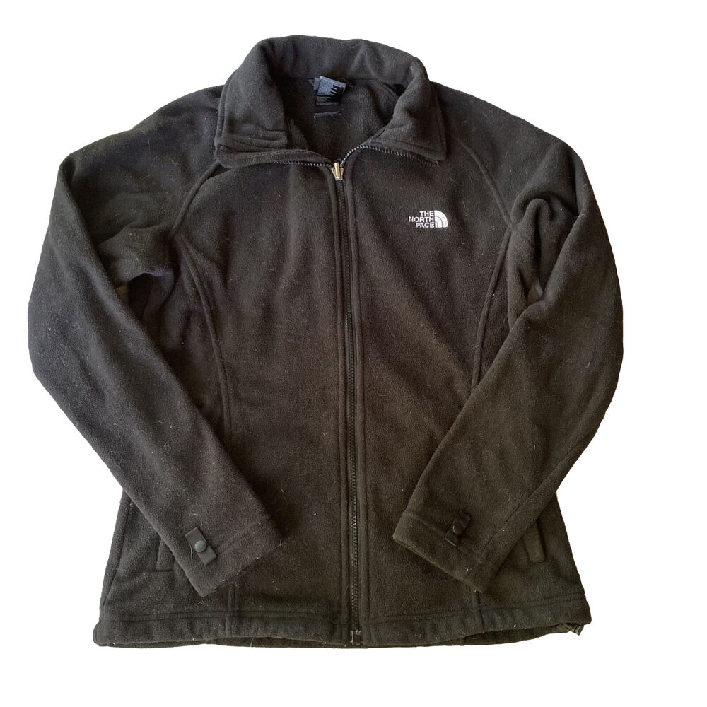 The North Face Jacket Sz M Black Fleece Zip-Up Winter Pockets Outdoors Womens